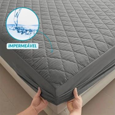 Imagem de Capa De Colchão Impermeável Matelada Capa Protetora Para Colchão Casal