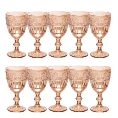 Imagem de Jogo 10 Taça de Cristal Ecológico para Água e Suco Mauve 320ml Âmbar W