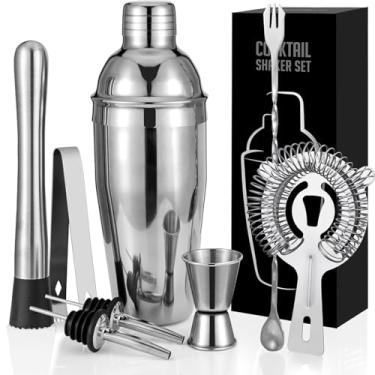 Imagem de 8pcs Kit de Coquetel Profissional, Coqueteleira de 700 ml, Coqueteleira Inox, Kit Bartender, Ideal para Bebidas Mistas, Casa, Bar e Festas