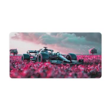 Imagem de HouLaiZhe JDM Tapete de mouse grande para jogos F1 carro de corrida entre flores tapete de mesa base de borracha antiderrapante acessórios de computador laptop suprimentos bloco de escrita para