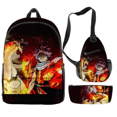 Imagem de Conjunto de mochilas Fairys Tails, bolsa escolar para crianças, 3 unidades