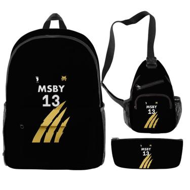 Imagem de Conjunto de mochilas MSBY13S, mochila escolar para crianças, impressão 3D, B Anime