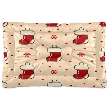 Imagem de Wassud Meias de Natal para camas de cachorro tapete lavável para animais de estimação para cães e gatos, almofada de cama de viagem antiderrapante, almofada de canil para ambientes internos e externos