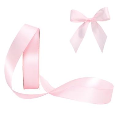 Imagem de HYSSINOWRAP Fita de cetim decorativa para embrulho de presente, 2,5 cm de largura, várias cores disponíveis (165-rosa, 2,5 cm)