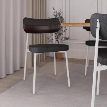 Imagem de Conjunto 2 Cadeiras de Jantar Tecido Mesclado Alloa Est. Branca