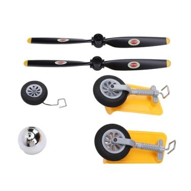 Imagem de Ymiko Rodas de Trem de Pouso de Reposição e Carenagem de Hélice para Helicóptero RC e Aeronaves de Asa Fixa, Conjunto de Roda Principal para Modelos de Aviões