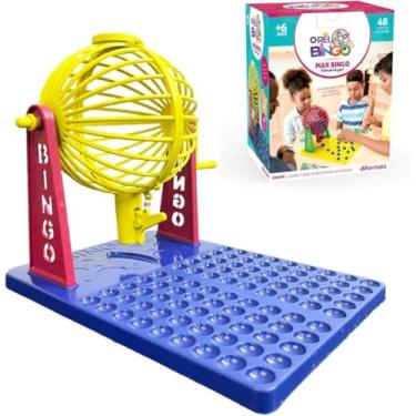 Imagem de Jogo Bingo 12 Cartelas Com Globo Giratório 90 Bolinhas - Brinquedo Completo para Festa e Evento