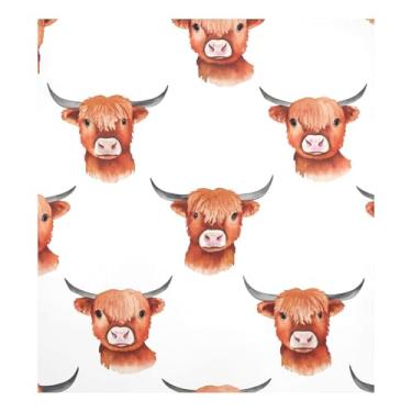 Imagem de Cute Highland Cows Adesivo magnético para painel de geladeira, decalque de capa de ímã de lava-louças 58 cm L x 66 cm A