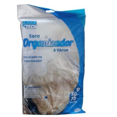 Imagem de Saco Organizador a Vácuo, Branco, 50cm x 70cm, 70g, Hermético, 1 Unidade, Redução de Volume até 80%