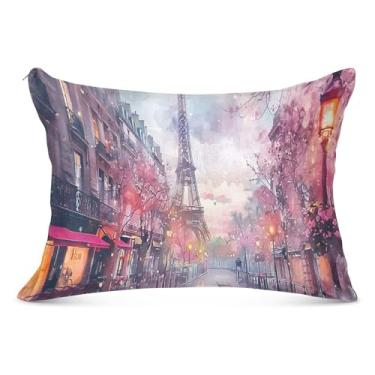 Imagem de Torre Eiffel Rosa Atmosfera King Size Fronhas 50 x 101 Fronhas com Zíper Macio, Fronha para Travesseiro Corporal para Cama Sofá Casa
