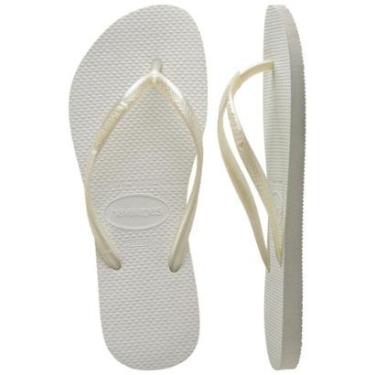 Imagem de Chinelo Havaianas Feminino Tiras Finas Metalizada Slim-Feminino