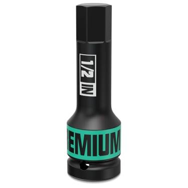 Imagem de KIRXST Soquete de broca de impacto hexagonal de 1/2, soquete Allen de impacto de 1/5.1 cm, uso de aço Cr-Mo com chaves de impacto ou catracas manuais