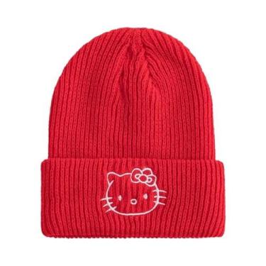 Imagem de Gorro De Inverno Tricotado Feminino Com Estampa Da Hello Kitty, Cinnam