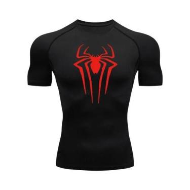 Imagem de Camisa De Compressão Masculina De Secagem Rápida Com Estampa De Aranha