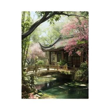 Imagem de Pintura a Óleo DIY Para Adultos Por Números Flores Paisagem Chinesa De