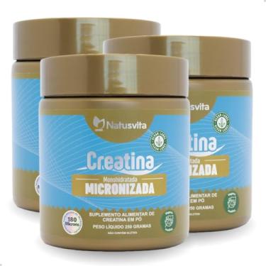 Imagem de Kit 03 Latas - 750 gramas. Creatina Pura. 101% de Pureza em Laudo. Micronizada À 180 Mícrons Padrão Internacional