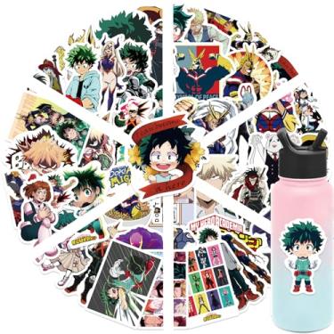 Imagem de 50pcs My Hero Academy Stickers for Kids, Cool Anime Waterproof Vinyl Decal for Teen Adult Boy Laptop, Travel Case, Phone, Bike, Water Bottle, Guitar, Computer, Skateboard (myyx50)