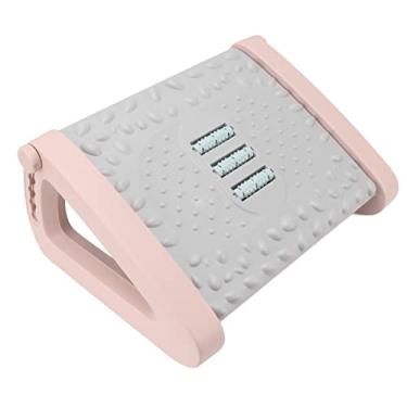 Imagem de Alomejor Sob o Apoio para Os Pés da Mesa, Banco Ajustável de 6 Níveis Em PP Com Rolo de Massagem e Suporte Ergonômico para Escritório e Casa (Rosa)