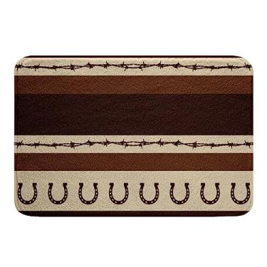 Imagem de Tapetes de banheiro ocidentais, tapete de banho em ferradura, cowboys do sudoeste, antiderrapante, tribal, exótico, listras, geométricas, capachos, tapetes rústicos, acessórios de banheiro vintage, 50