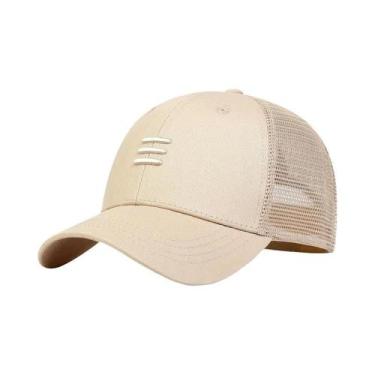 Imagem de Boné Trucker Preto Em Malha Para Homens, Boné De Beisebol Hip Hop, Bon