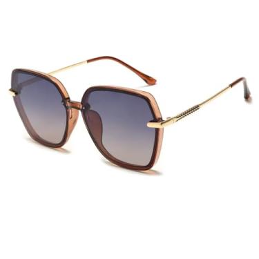 Imagem de HCPIHF Óculos de grau com proteção UV retrô e armação grande (estilo 4)