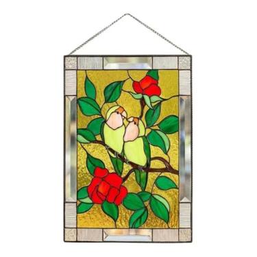 Imagem de Apanhador de pendurar janela manchada, painel de pássaros, cabide decorativo de acrílico para porta, jardim, exterior, cercas, pilares, apanhadores de sol, decoração de janela