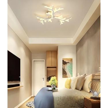 Imagem de Luminária de teto para sala de estar com controle remoto por aplicativo, lâmpada de teto LED dimerizável, luminária pendente Dendrite de design moderno para sala de estar, quarto e escritóri