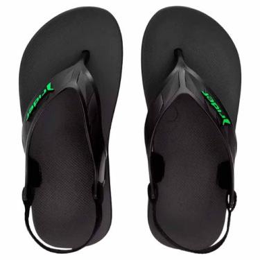 Imagem de Chinelo Sandália Infantil Baby R1 Bebê Elástico Rider, Preto, 17/18