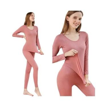 Imagem de Conjunto De Roupa Térmica Feminina De Inverno, Camiseta De Manga Longa