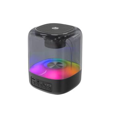 Imagem de Mini Caixa de Som LED RGB - Caixa Som Bluetooth 5.0 com Rádio FM Portátil e Iluminação Colorida(E-3061D)