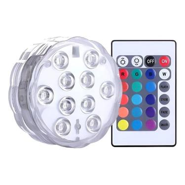 Imagem de 2X Luminária Led Piscina Controle Remoto Rgb Pilha Ventosa C
