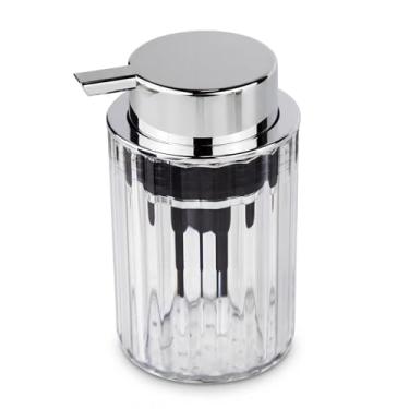 Imagem de LuxFlowing Dispensador de espuma para as mãos com bomba, dispensador de loção de plástico pequeno e fofo estilo simples para pia de cozinha, banheiro (transparente)