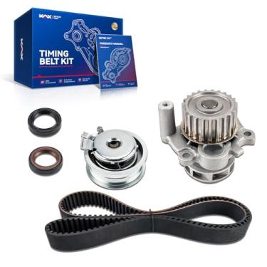 Imagem de KAX Kit de correia dentada com bomba de água compatível com Volkswagen Beetle Jetta Golf 1998 1999 2000 2001 2002 2003 2004 2005 2.0L L4, OE# TBK296, WP9020, 19253910, 06A10911919 C, 06A1 21011L