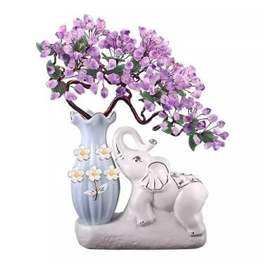 Imagem de Árvore artificial para casa, sala de estar, entrada, TV, armário de vinho, decoração de inauguração de casa, presente de jade, enfeite de escultura de árvore falsa