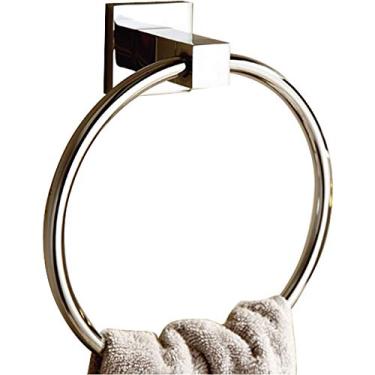 Imagem de 3FLQOOPP Suporte de toalha todo em cobre anel de toalha redondo para banheiro e hotel toalheiro montado na parede para pendurar roupas elegantes acessórios de banheiro