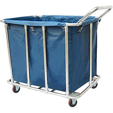 Imagem de Carrinhos de mão móveis, carrinho de serviço doméstico, quarto de hotel, classificador de lavanderia, com rodas, carrinho de serviço organizador com saco/marrom/90 x 65 x 85 cm