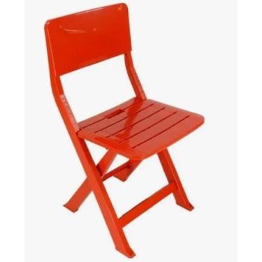 Imagem de Cadeira Dobrável De Plástico 120 Kg Vermelho - jsn