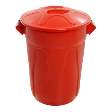 Imagem de Lixeira Redonda 100 Litros Tipo Balde Vermelho - jsn