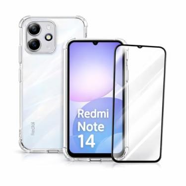 Imagem de Kit Capa Anti Impacto + Película Premium 9D Cerâmica Compatível com Redmi Note 14 5G – Proteção Completa, Alta Transparência e Encaixe Perfeito