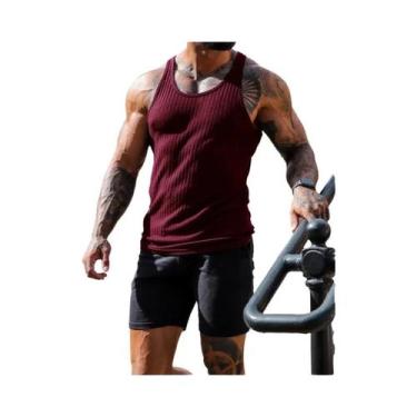 Imagem de Camiseta Regata Masculina De Verão Com Listras Para Academia, Sem Mang