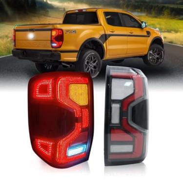 Imagem de 2 peças para Ford Ranger T9 P703 2023 2024 2025 luz traseira LED fumê luz traseira luz de freio esquerda direita