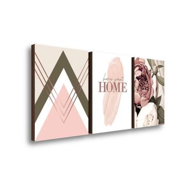 Imagem de Kit Trio Quadros Decorativo Home Sweet Home Sala E Quarto