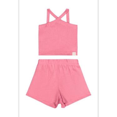 Imagem de Conjunto Infantil Regata e Short Guloseima, Rosa, 4