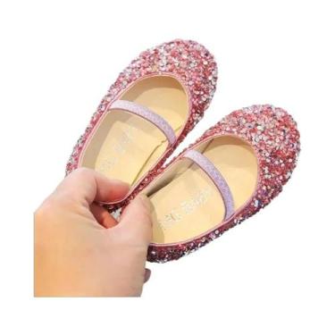 Imagem de Sapatos De Princesa Com Lantejoulas E Cristais Para Meninas, Solado Ma