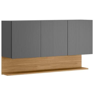 Imagem de Armario Aereo 3 Portas 120 Cm Line Ktp Gris Cp Freijo