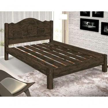 Imagem de Cama Casal Siena 100% Mdf Com Sarrafo Em Madeira Carmolar Nogal