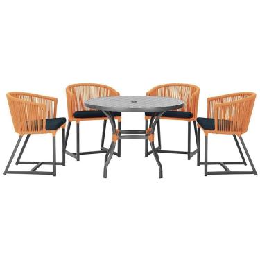 Imagem de Mesa Com 4 Cadeiras E Noronha Estofado 12 Trama Original Terra Cota