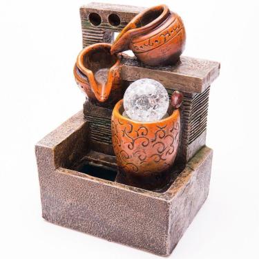 Imagem de Fonte De água Decorativa Cascata 2 Quedas Luz De Led - 220v