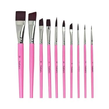 Imagem de Conjunto De 12 Pincéis Profissionais Para Pintura Facial Com Cerdas De