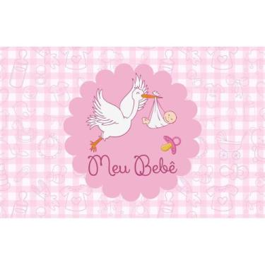 Imagem de Painel De Lona Chá de Bebê Cegonha Meu Bebê - Fabrika de Festa, 400x20